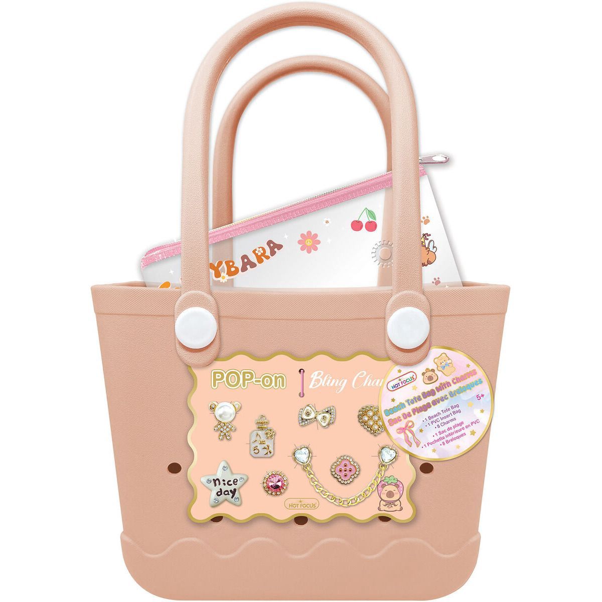 Beach Tote Bag with Charms, Critters