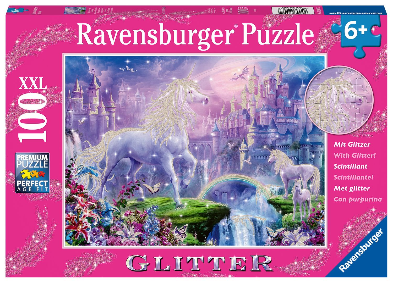 Unicorn Kingdom 100 pc XXL Glitter Puzzle
