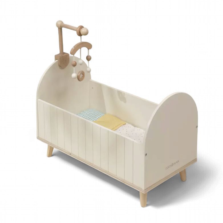Wooden Dolls Crib &amp; Accessories