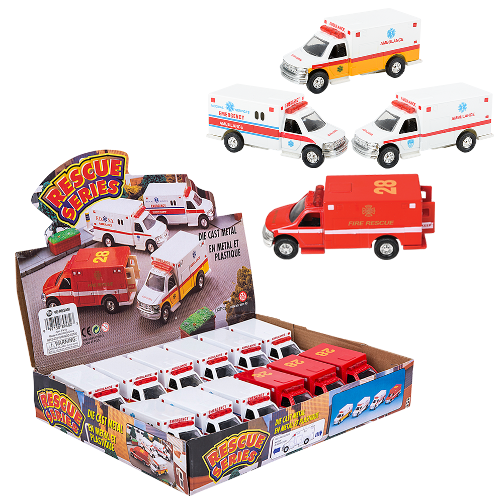 Diecast Pullback Rescue Ambulance