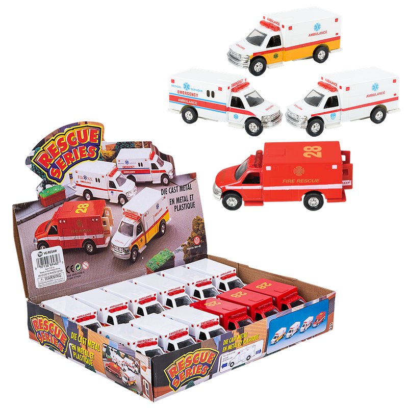 Diecast Pullback Rescue Ambulance