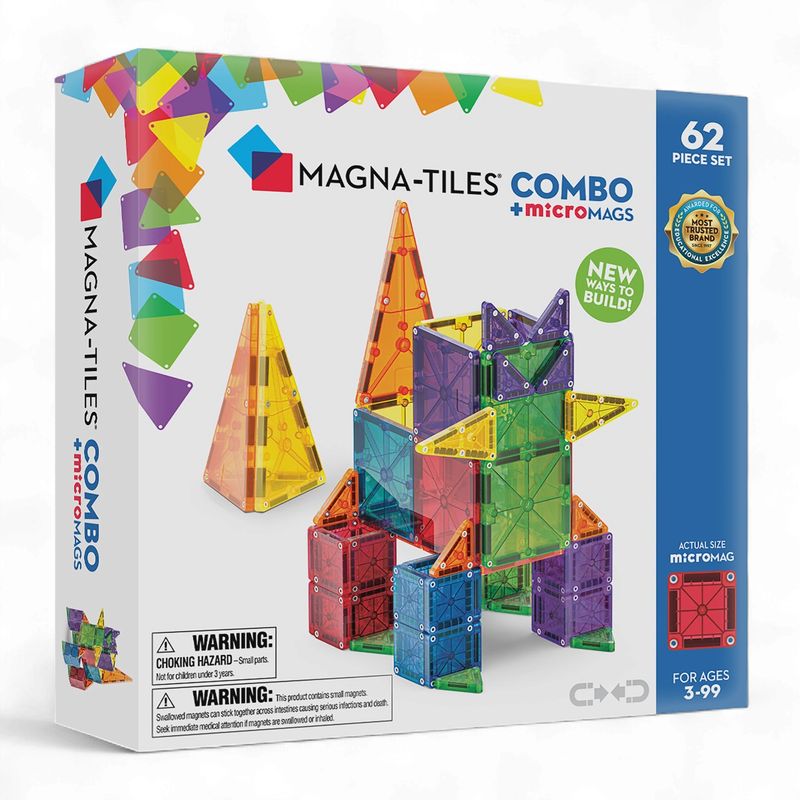 Magna-Tiles MicroMags 62 Piece Combo Set