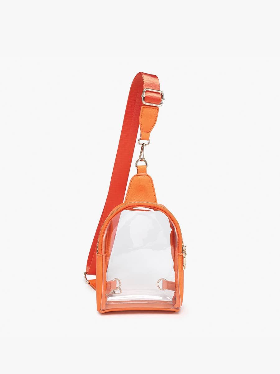 Ellen Clear Stadium Sling Bag with Guitar Strap  | M2436CR, Color: Orange