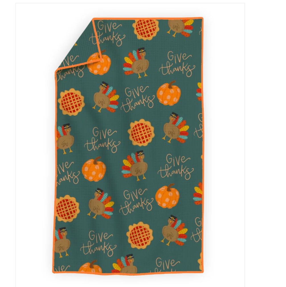Microfiber Tea Towel, Style: Give thanks