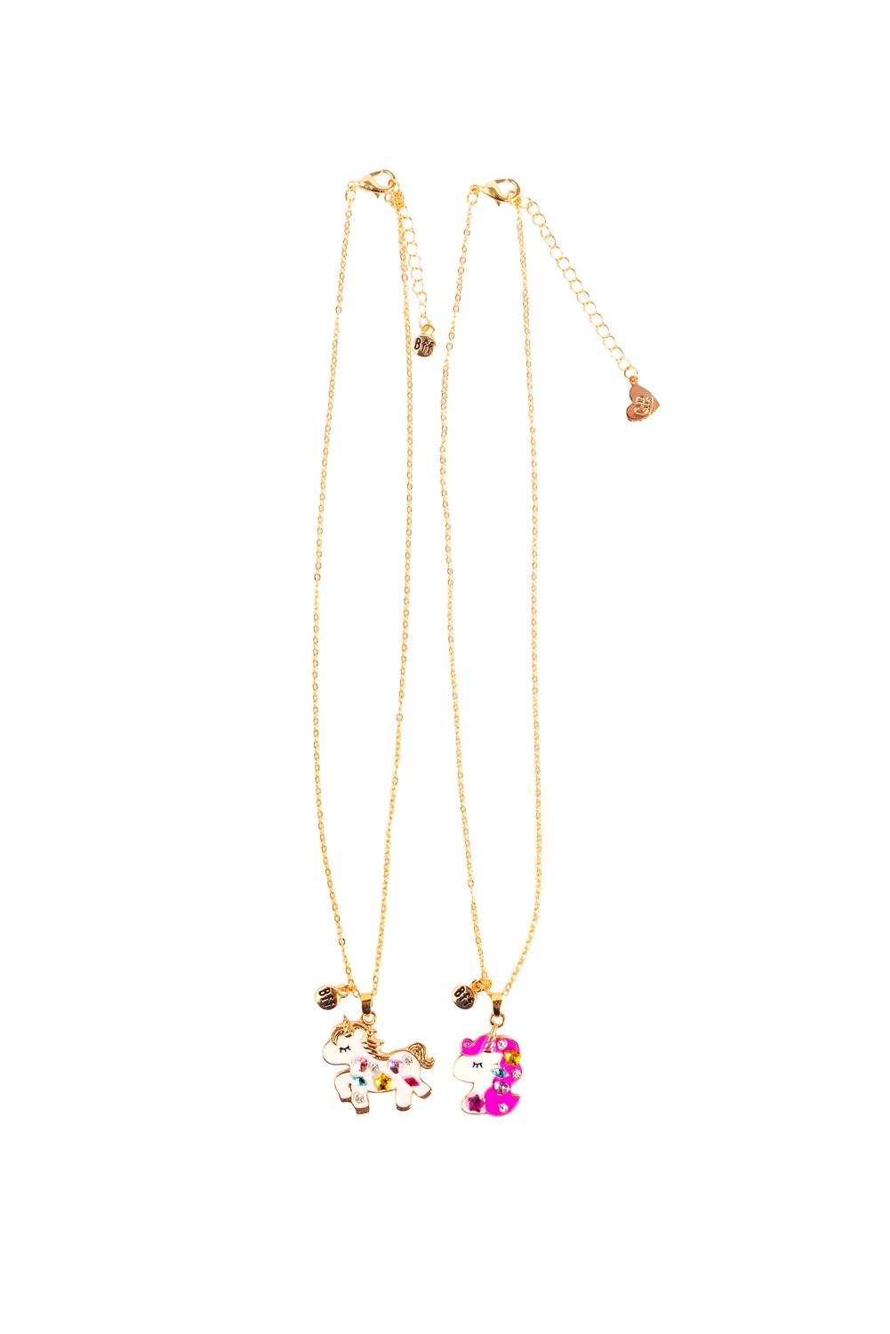 Bejewelled Unicorns Tear and Share Necklace