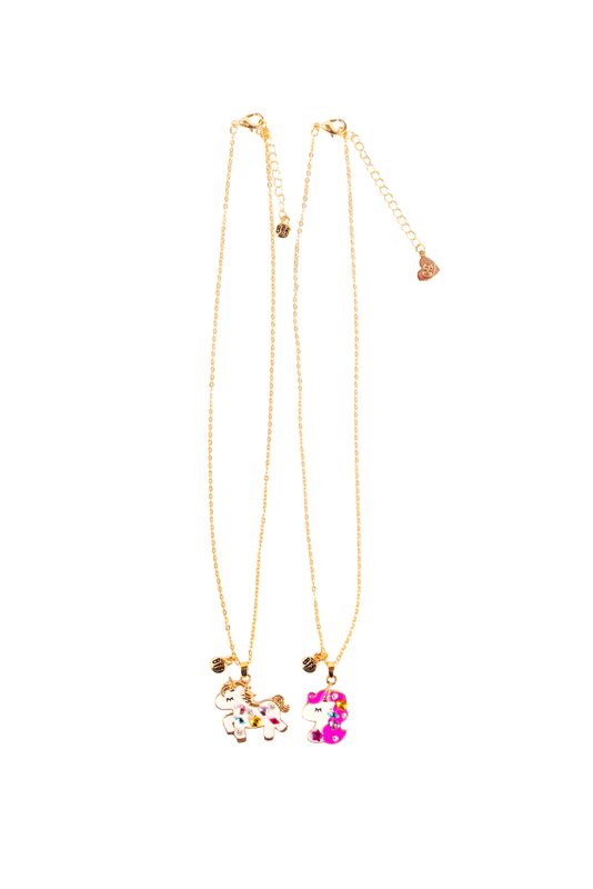 Bejewelled Unicorns Tear and Share Necklace
