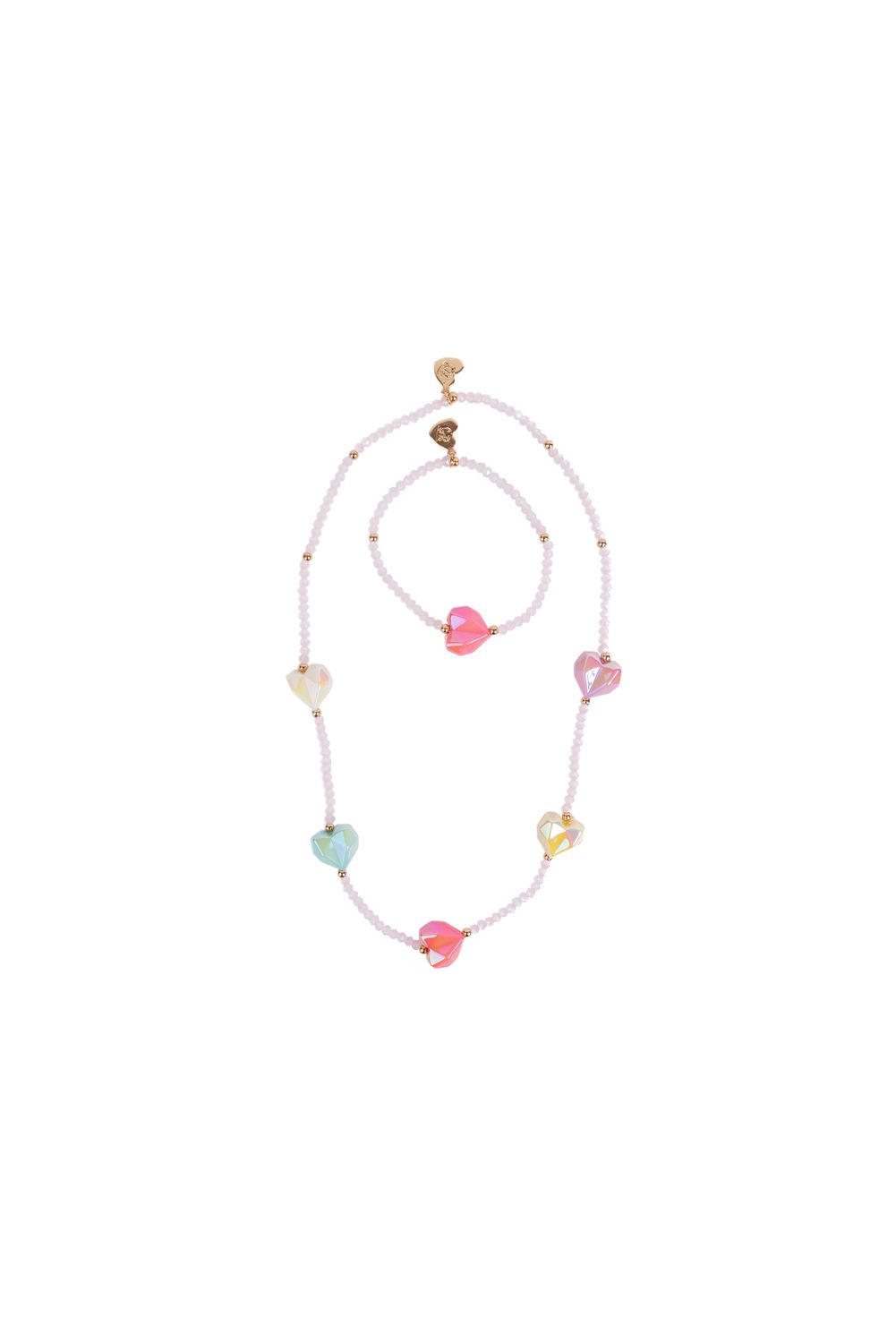 Heart Geode Necklace &amp; Bracelet Set