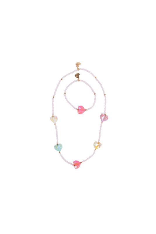 Heart Geode Necklace &amp; Bracelet Set