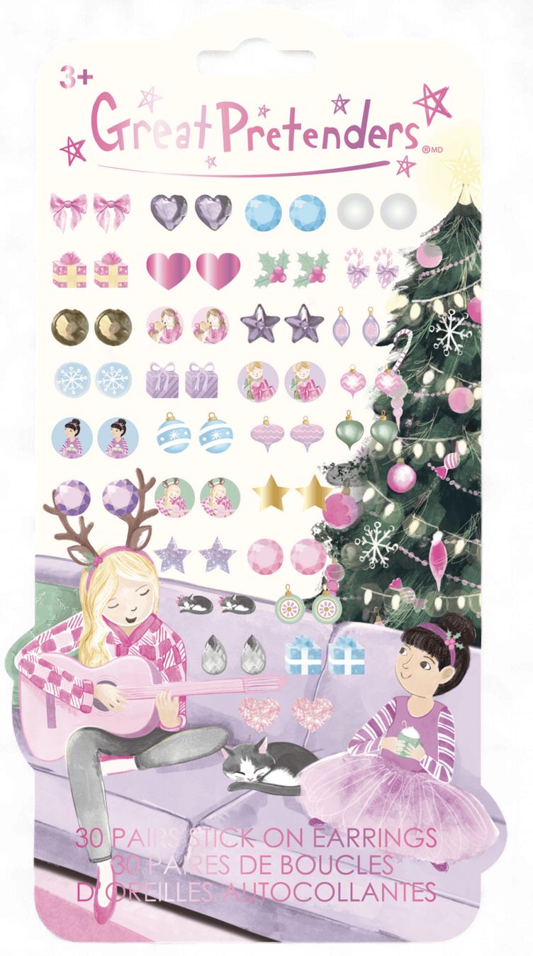 Holiday Sticker Earrings, 30 pairs