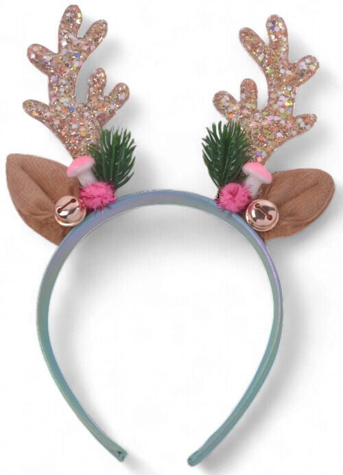 Holiday Rudolph Headband, Pink/Mint