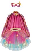 Super-Duper Tutu/Cape/Mask, Pink/Gold, Size 4-6