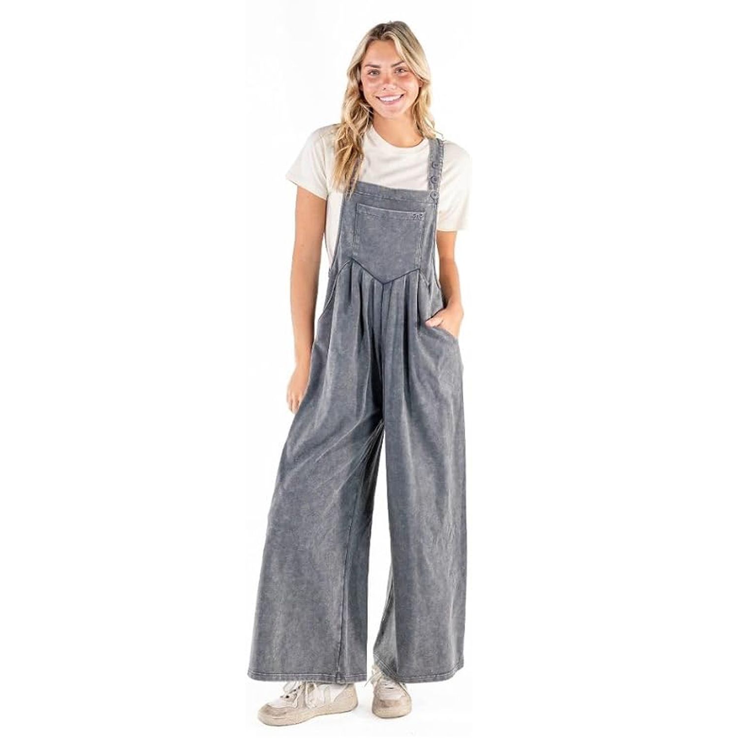 Mineral Wash Overalls Black