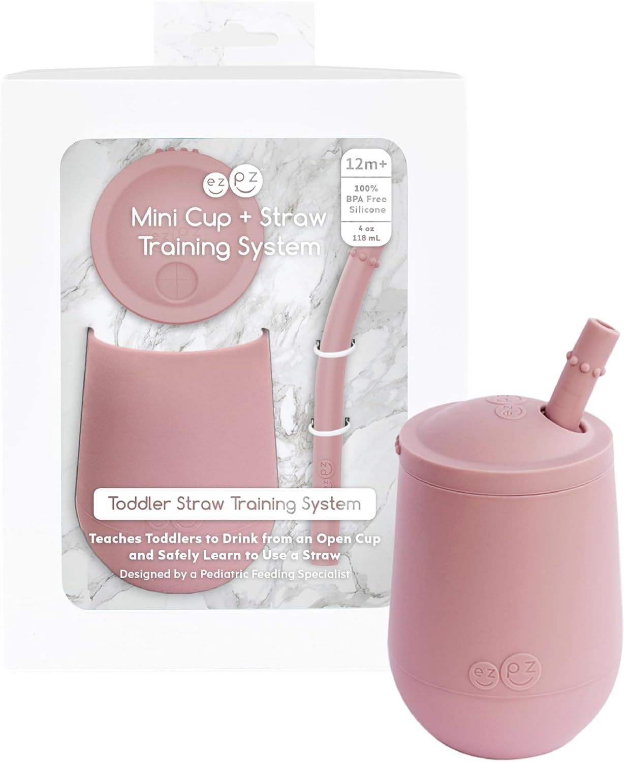 Mini Cup + Straw Training System, Color: Blush