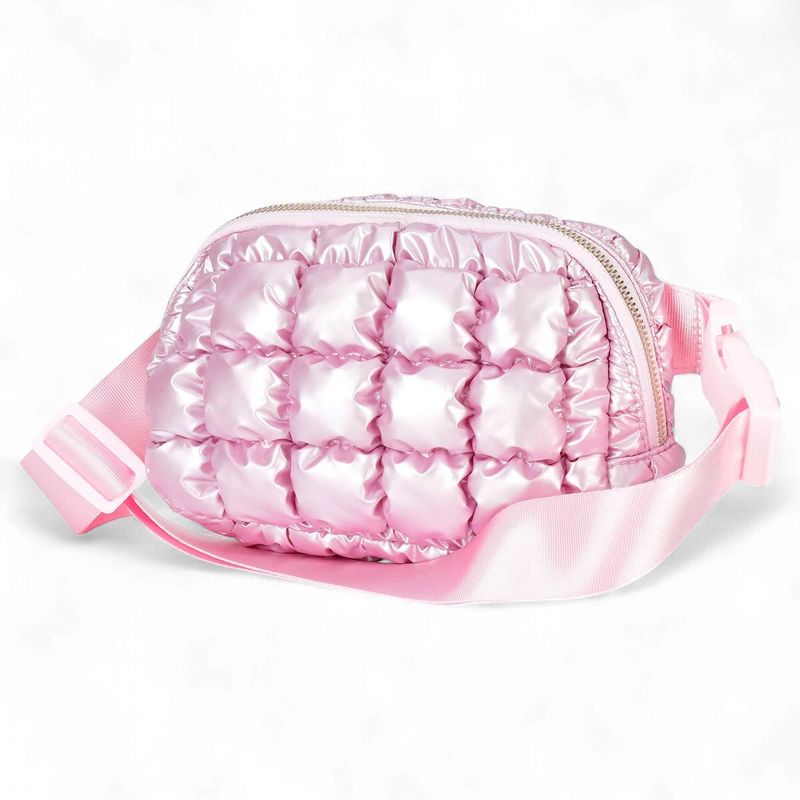 Icy Rose Puffer Belt Bag