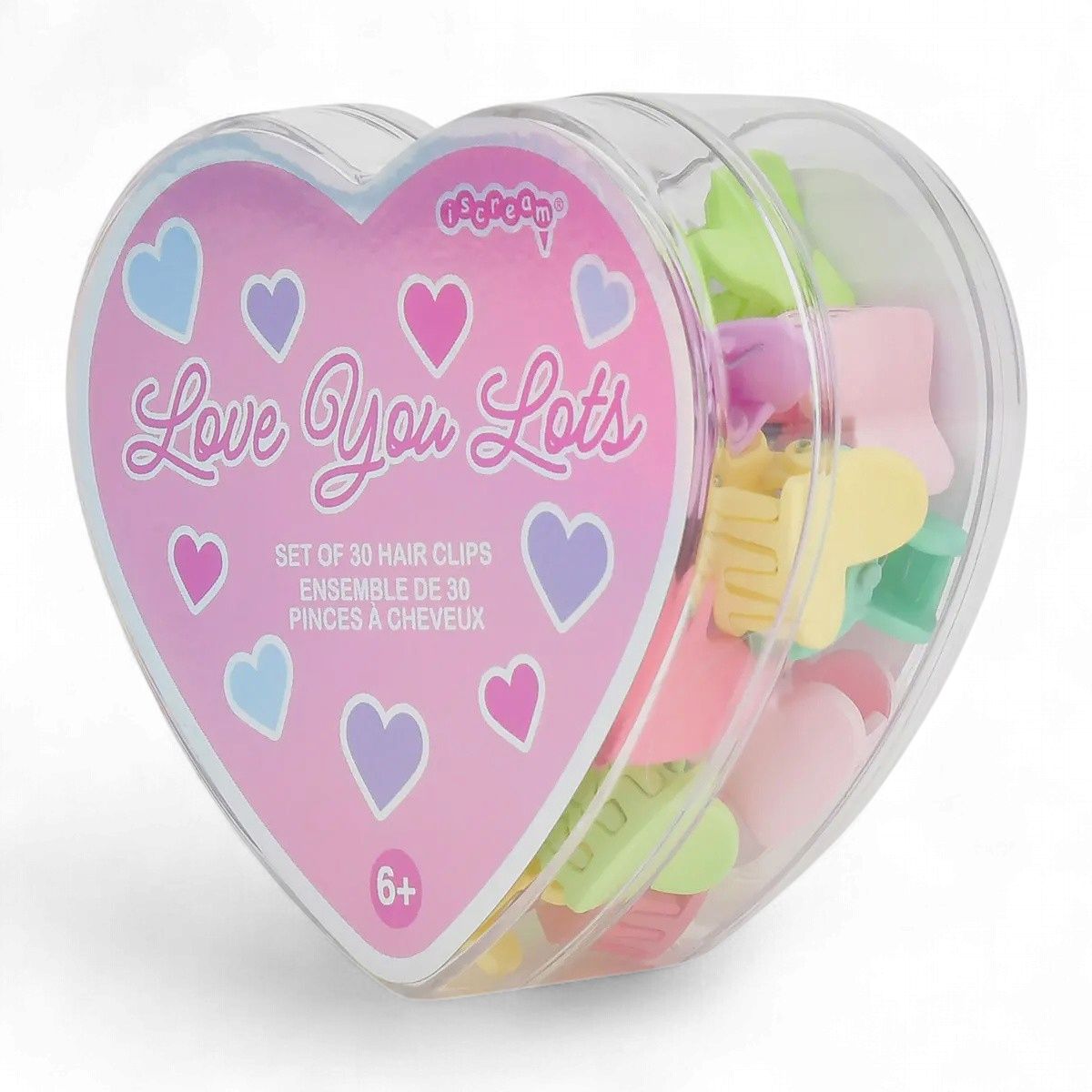 Mini Heart Hair Clips Set