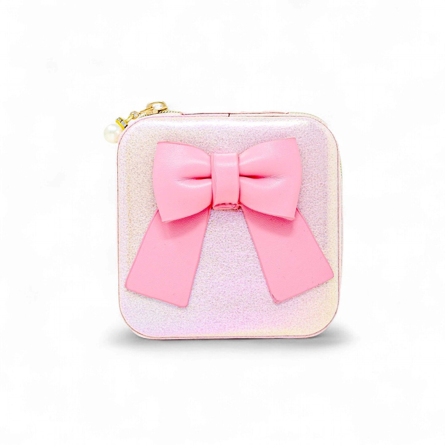 Shiny Jumbo Bow Jewelry Box, Color: Pink