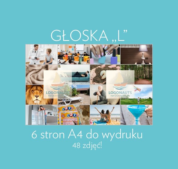 Fiszki Głoska ,,L'' do wydruku (format A4, 6 stron, 48 zdjęć)
