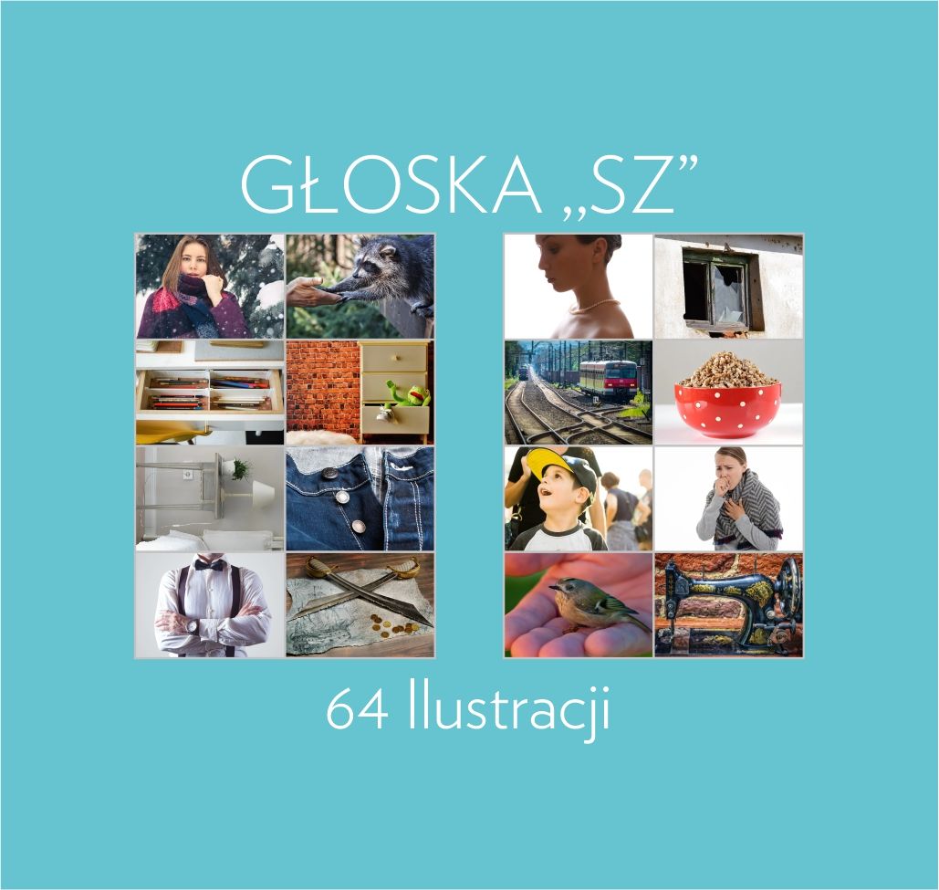 Głoska ,,SZ'' 48 Ilustracji Materiał do samodzielnego wydruku PDF