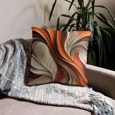 Golden Air – Copper & Bronze Flowing Abstract Pillow Golden Air – Copper & Bronze Flowing Abstract Pillow