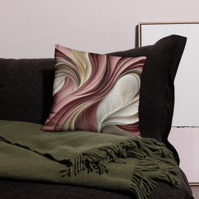 Golden Air – Rose Champagne Flowing Abstract Pillow