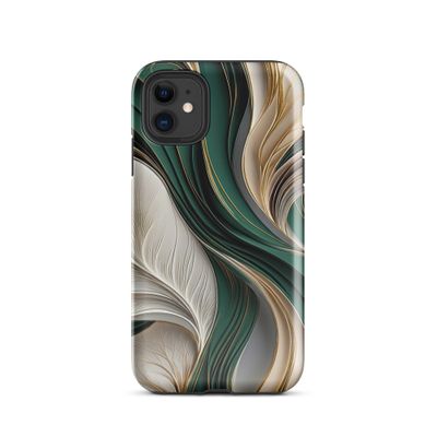 Golden Air – Emerald &amp; Gold Flowing Abstract Tough Case for iPhone®