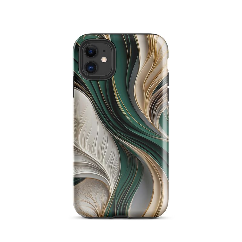 Golden Air – Emerald &amp; Gold Flowing Abstract