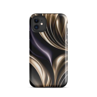 Golden Flow - Luxurious Black and Gold Abstract Tough Case for iPhone®