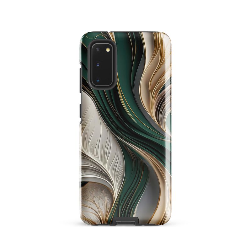 Golden Air – Emerald &amp; Gold Flowing Abstract