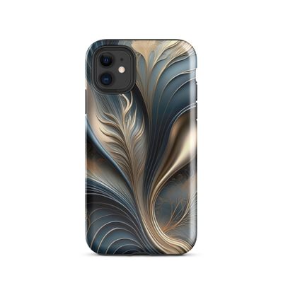 Emerald Whisper - Teal and Gold Abstract Floral Art Tough Case for iPhone®