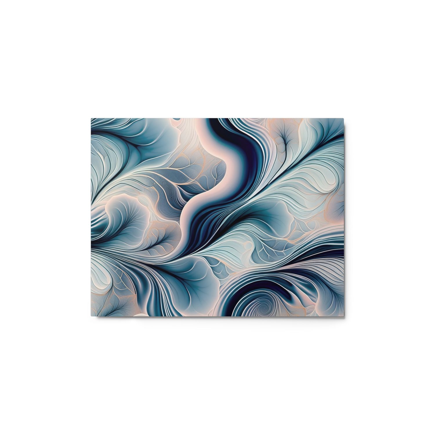 Whispering Waves Soft Blue and Teal Abstract Art Metal Print