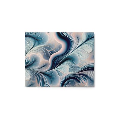 Whispering Waves Soft Blue and Teal Abstract Art Metal Print