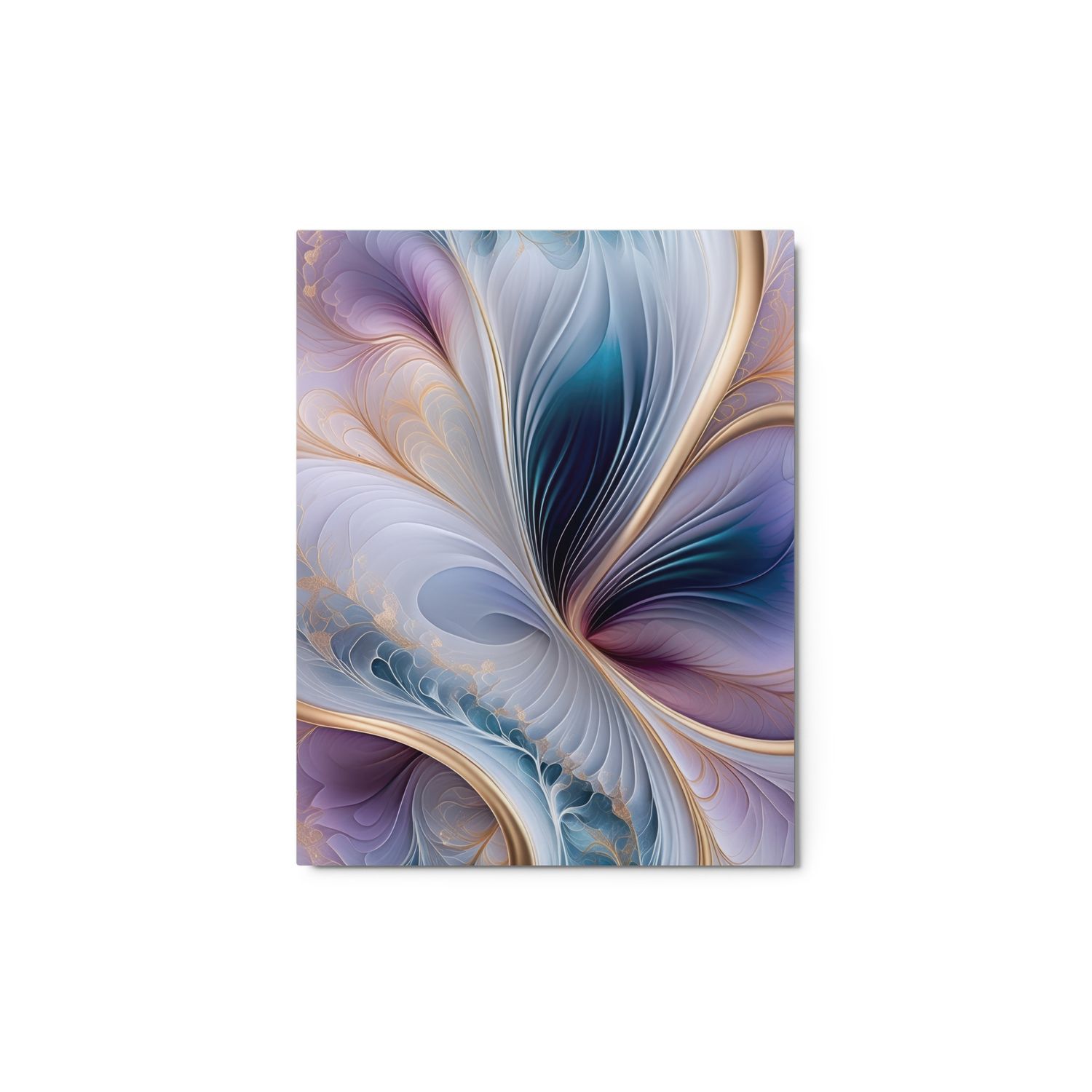 Serenity Flow Pastel Blues and Purples Abstract Art Metal Prints