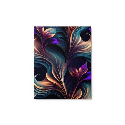 Vibrant Bloom Fiery Orange, Teal, and Purple Abstract Floral Art Metal Print