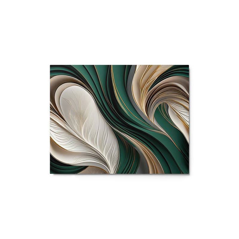 Golden Air Flow Emerald Green Metal Print