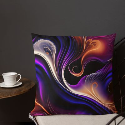 Fiery Waves - Bold Purple, Orange, and Gold Abstract