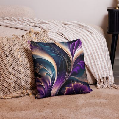 Floral Symphony - Deep Purple and Gold Abstract