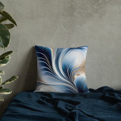 Golden Breeze - Flow of Blue and Gold Abstract
