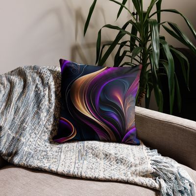 Luminous Flow-Bold Purple, Teal, and Gold Abstract