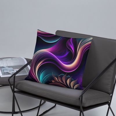Twilight Flow-Purple, Teal, and Gold Abstract Art