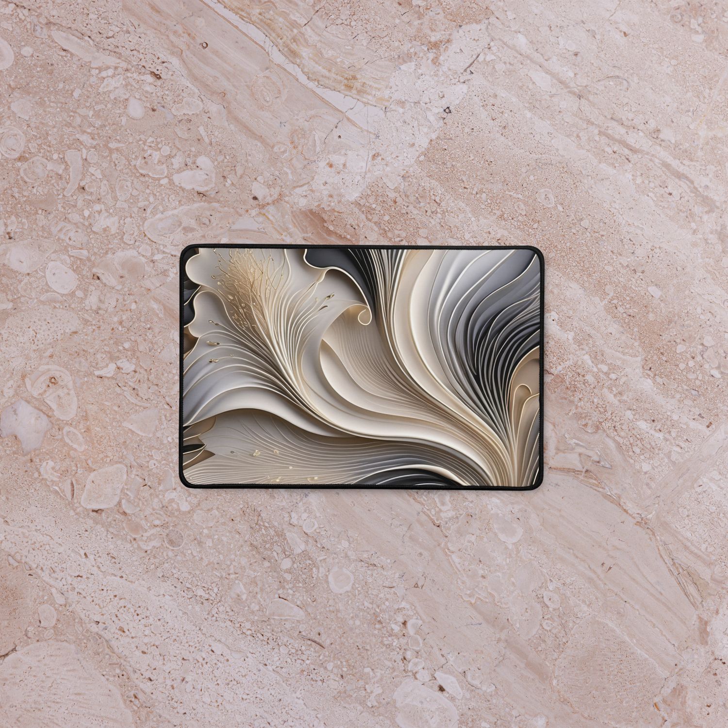 Timeless Harmony Cream and Black Abstract Flow