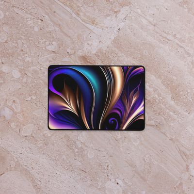 Midnight Bloom-Deep Purple, Teal, and Gold Abstract