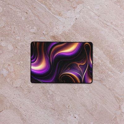 Radiant Ember-Violet and Gold Fluid Art