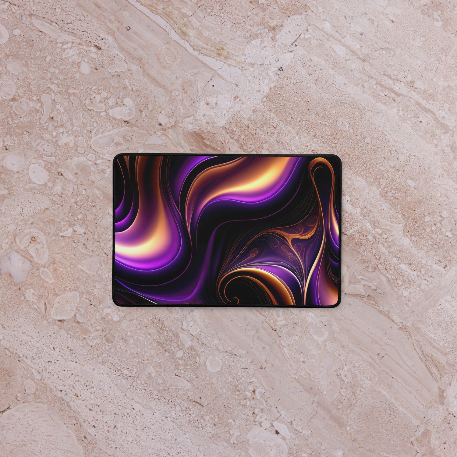Radiant Ember-Violet and Gold Fluid Art