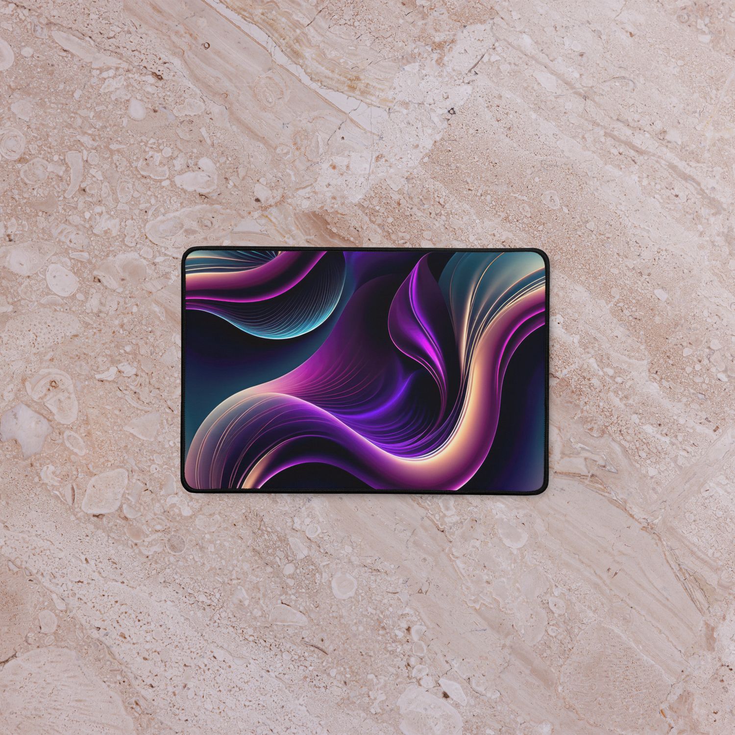 Twilight Flow-Purple, Teal, and Gold Abstract
