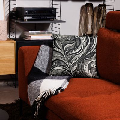 Elegant - Black and White Abstract Flow Pillow