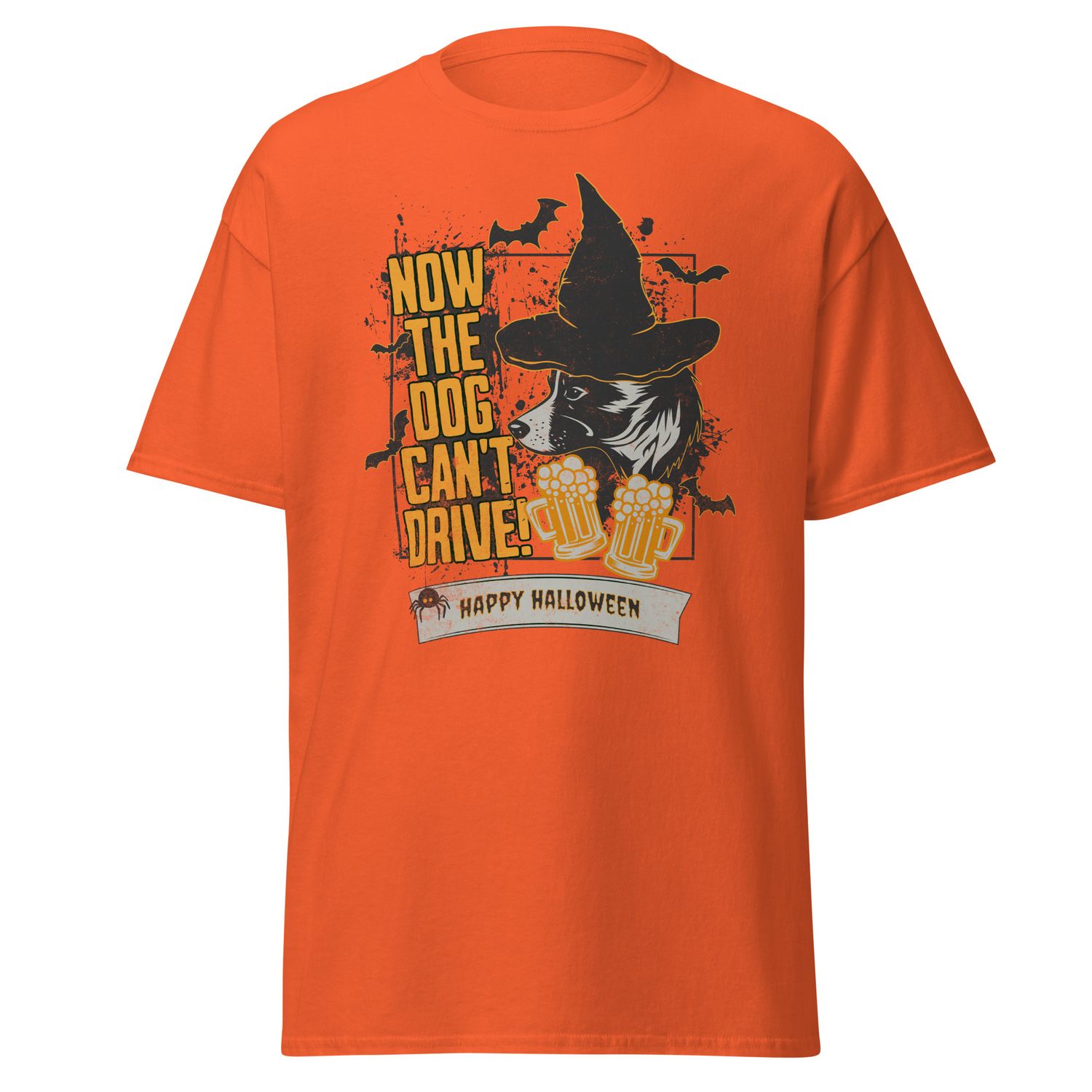 Now The Dog Can't Drive - Halloween, Color: Orange, Size: Medium