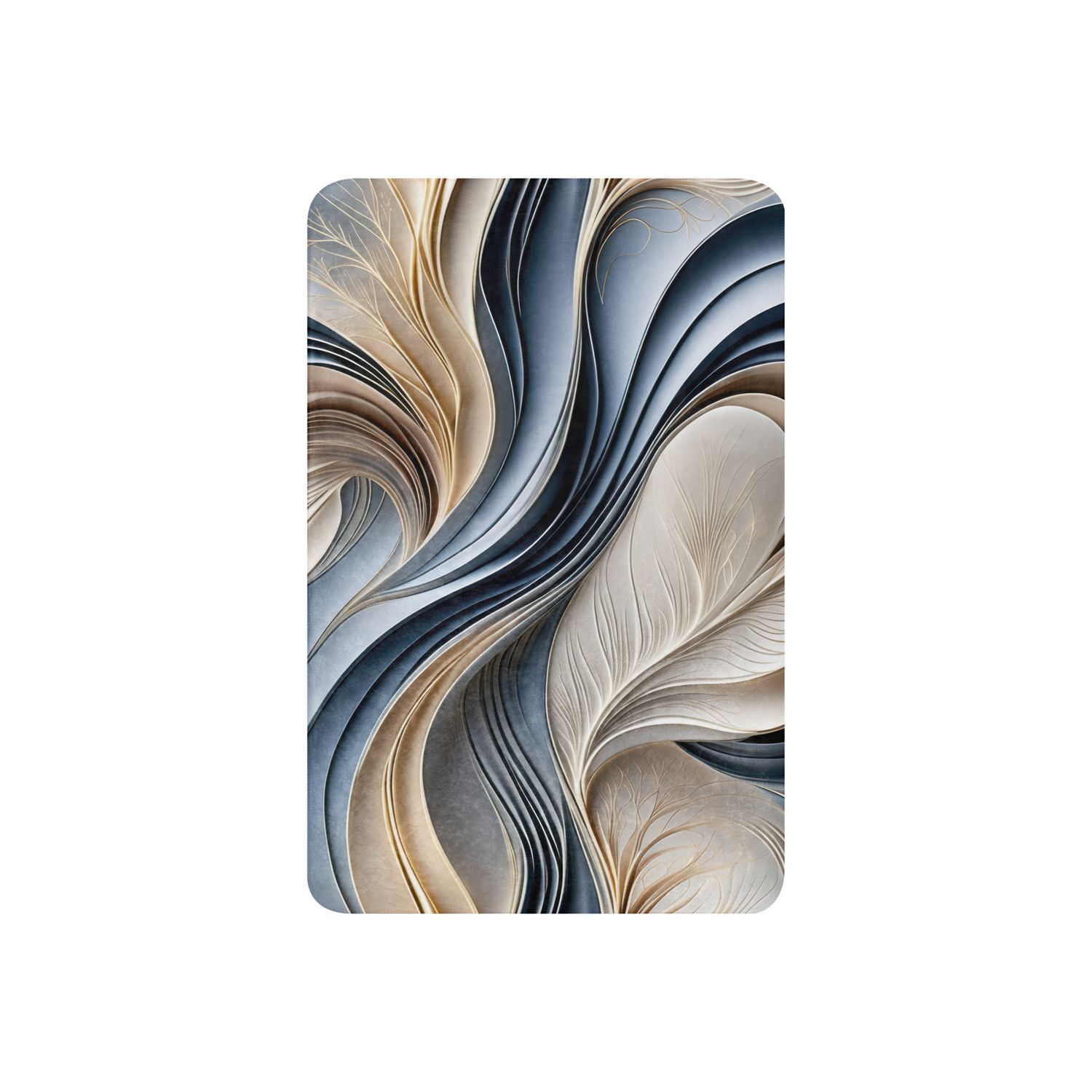 Golden Air – Soft Blue &amp; Gold Flowing Abstract, Size: 37×57
