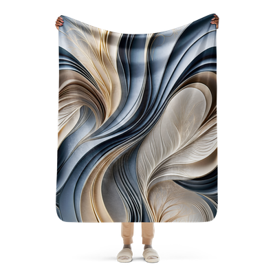 Golden Air – Soft Blue &amp; Gold Flowing Abstract