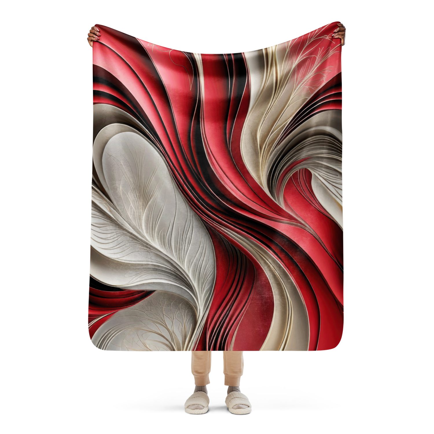 Golden Air – Cranberry &amp; Champagne Flowing Abstract