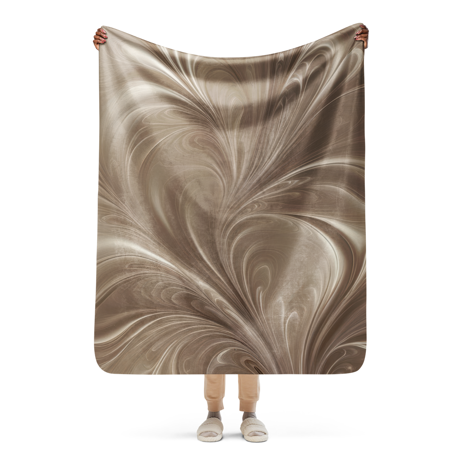 Cream Swirl - Soft Beige Abstract Flowing Design